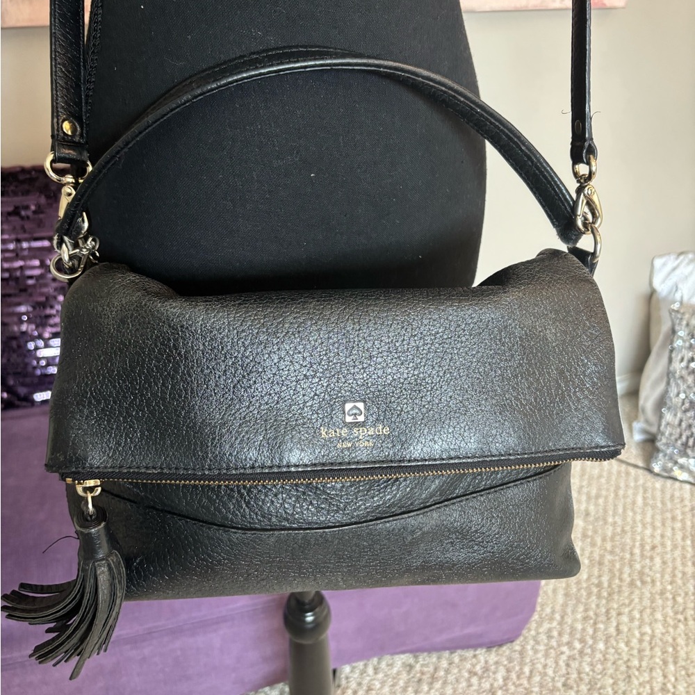 Kate Spade Black Carmen Southport‎ Avenue leather crossbody shoulder bag